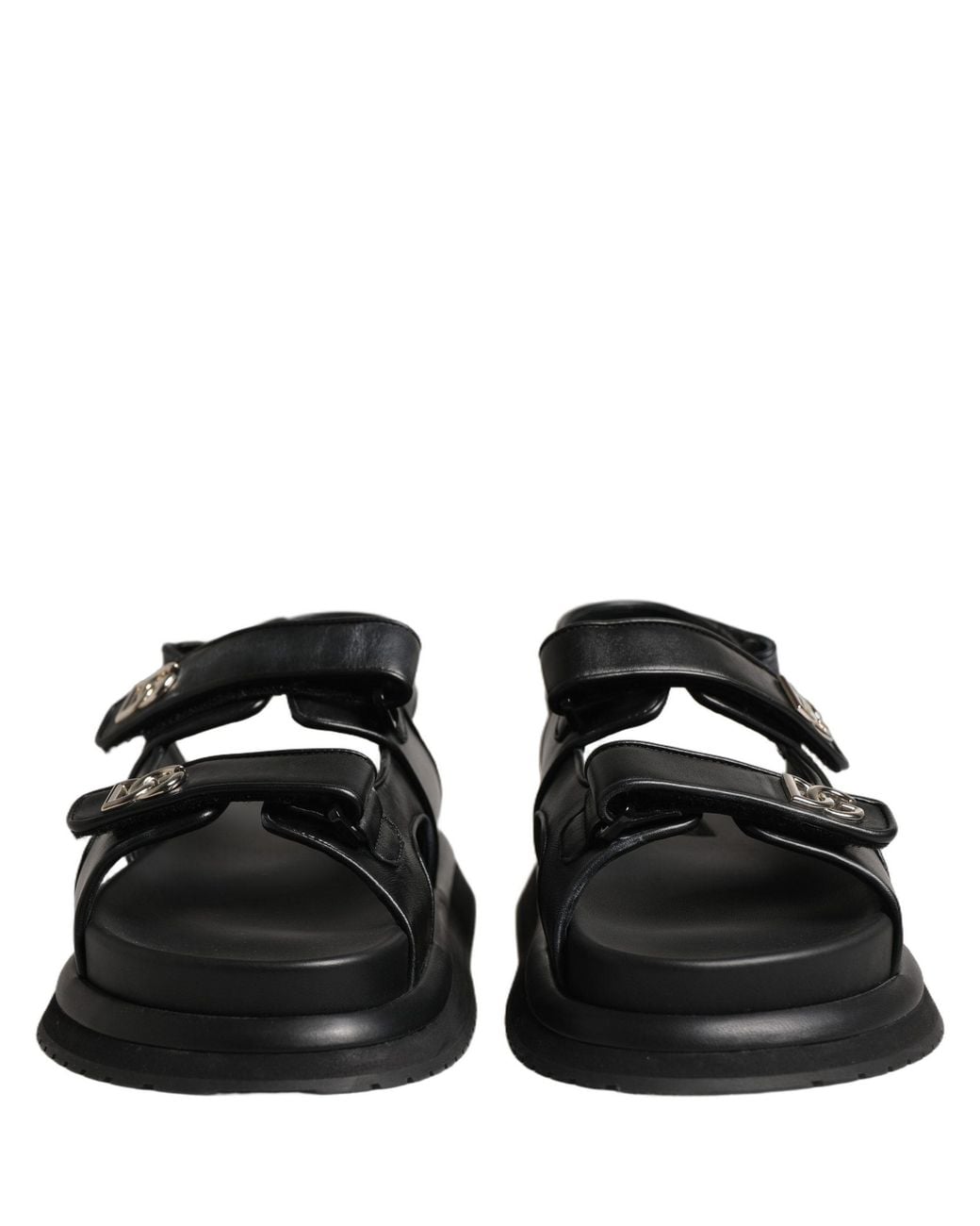 Dolce & Gabbana Black Dg Logo Sandals Flats Slippers Shoes for men