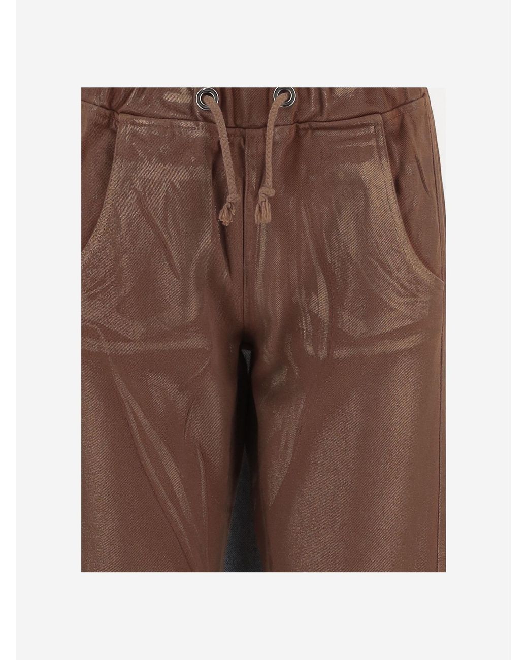 DON'T @ ME Brown Trousers Cotton