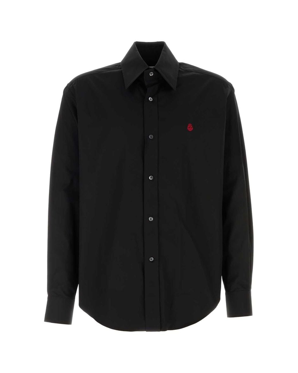 McQueen Black Poplin Shirt for men