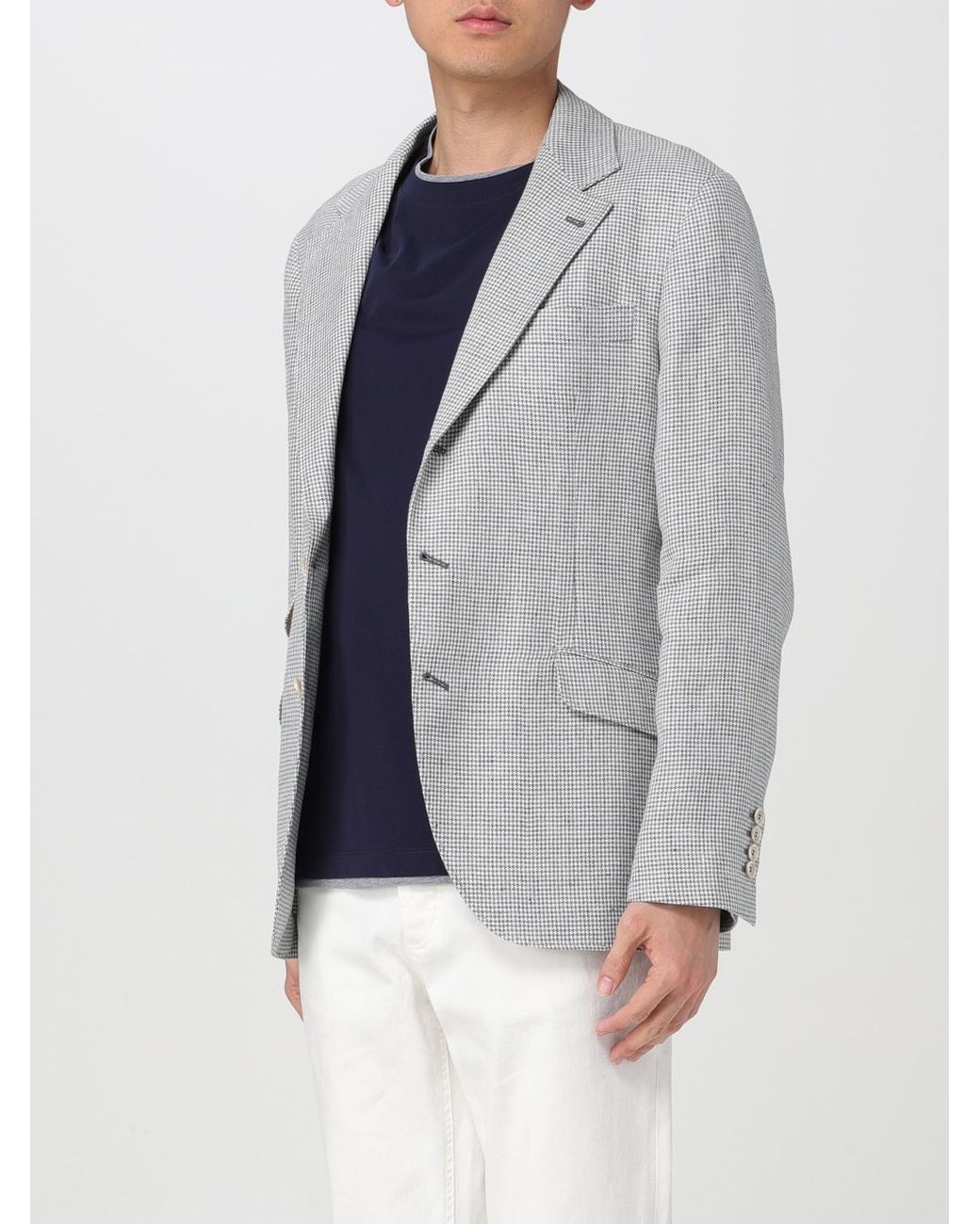 Brunello Cucinelli Gray Light Linen Jacket for men