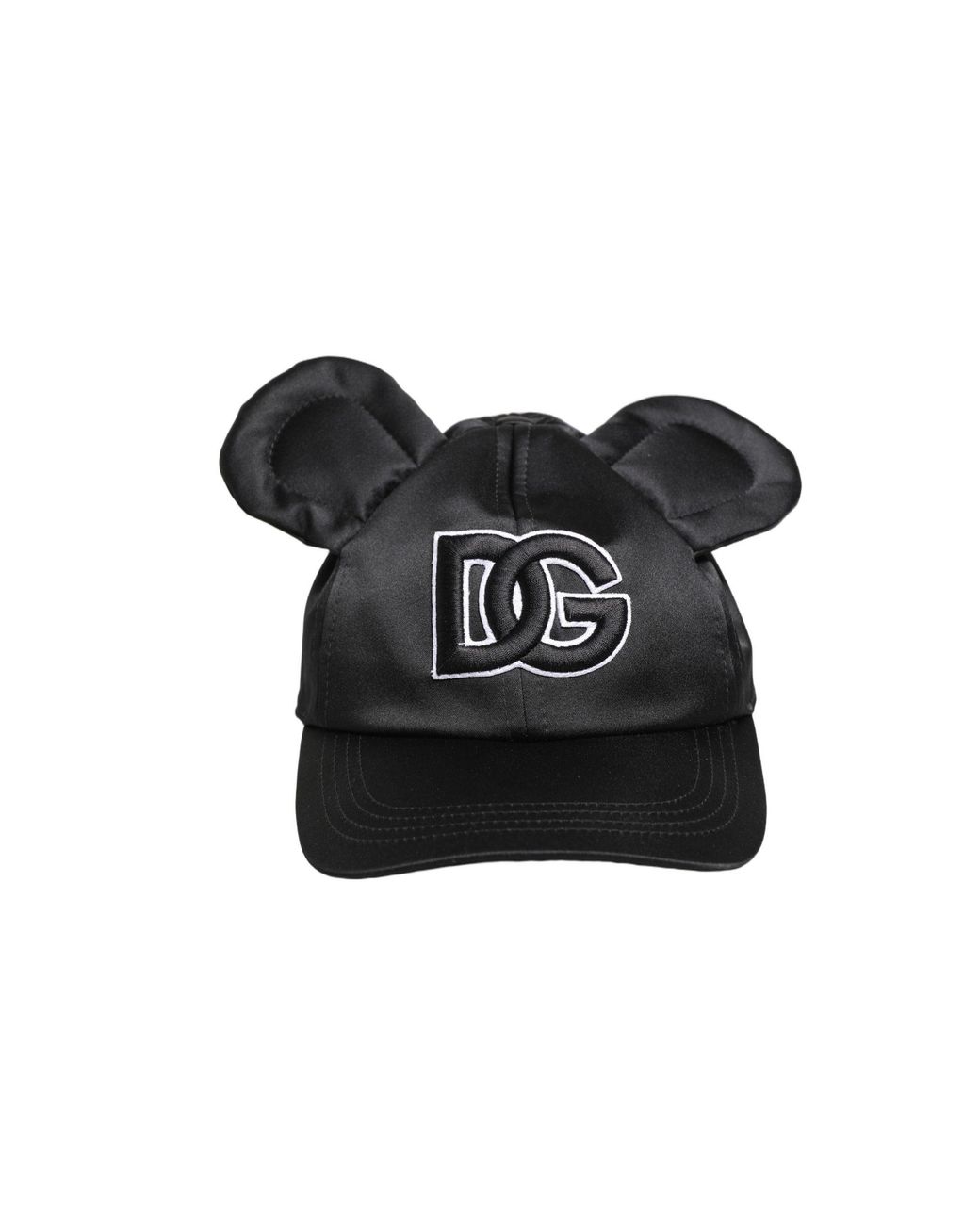 Dolce & Gabbana Black Velvet Animal Ears Baseball Cap Hat Polyester for men
