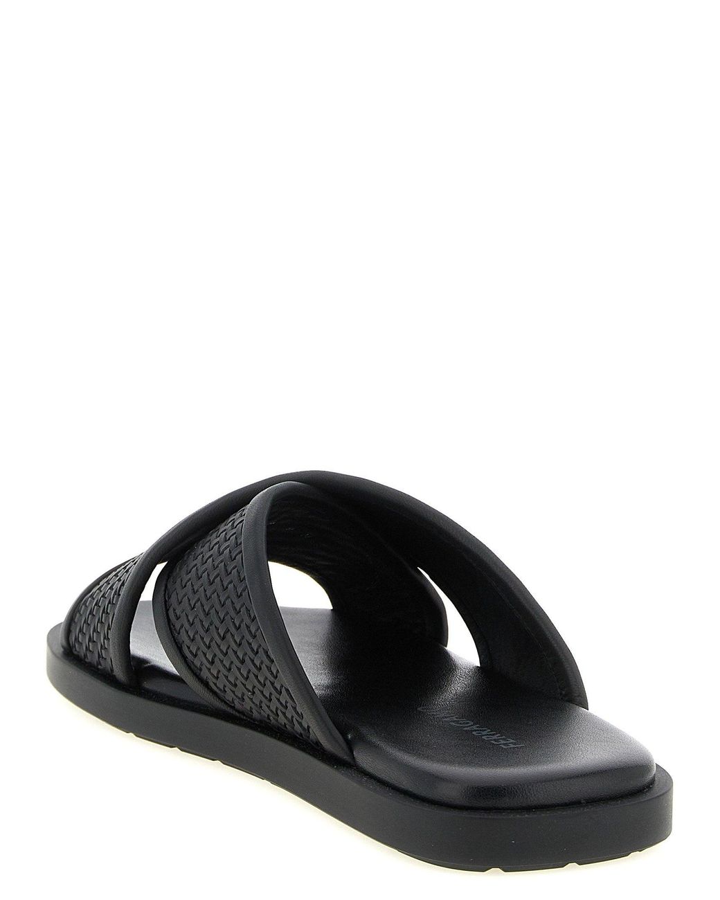 Ferragamo Black Brise Sandals
