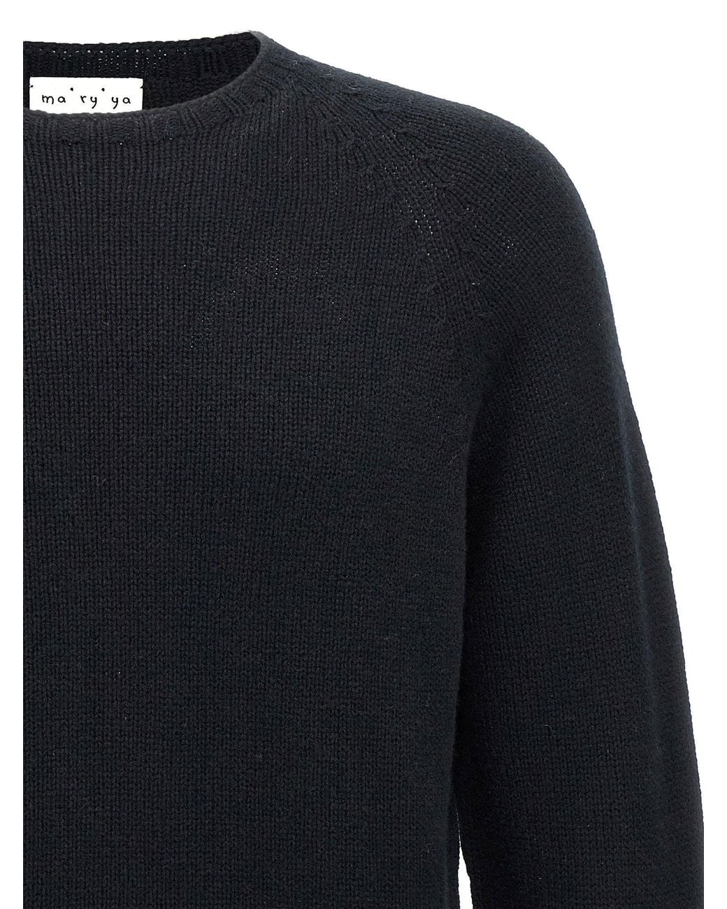Ma'ry'ya Blue Wool Blend Crew-Neck Sweater