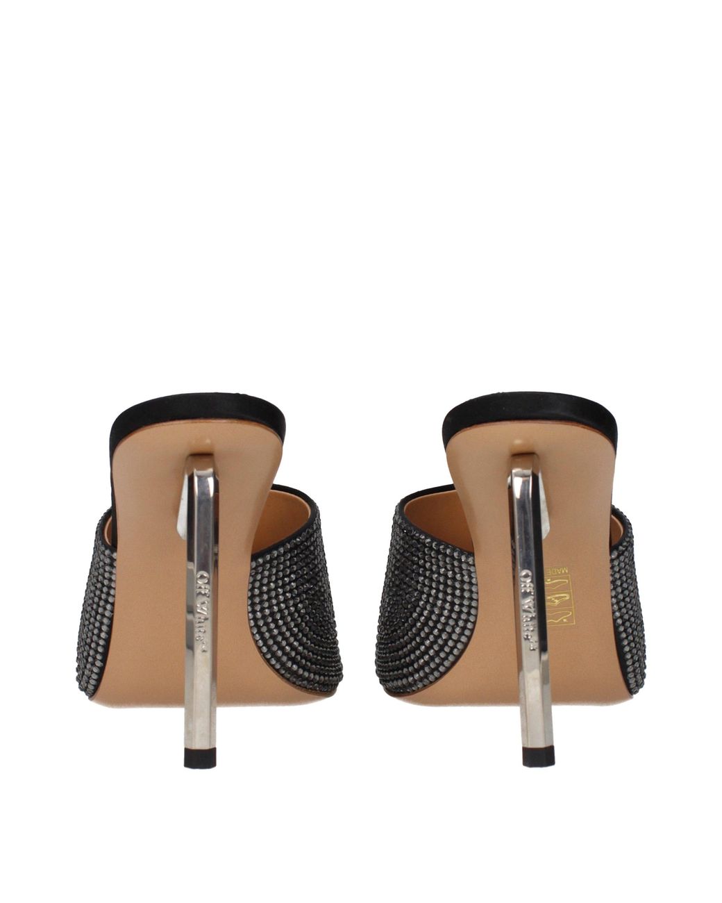 Off-White c/o Virgil Abloh Gray Off Satin Sandals