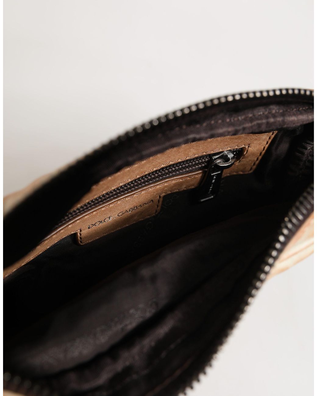 Dolce & Gabbana Natural Vintage Leather Logo Plaque Shoulder Borse Bag Sheep for men