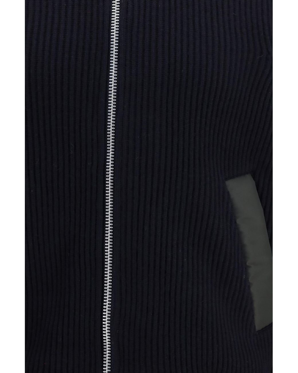 Sacai Blue Ribbed Sweater Wool Ovis Aries Jacket for men