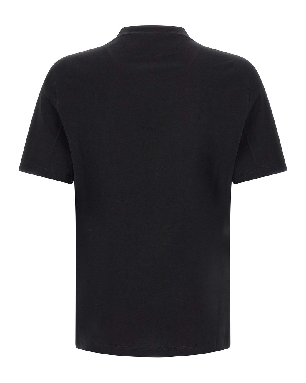 Brunello Cucinelli Black Logo Embroidery T-Shirt for men