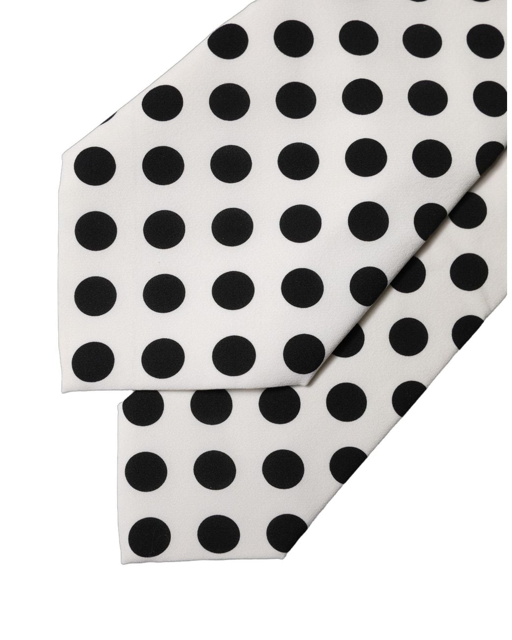 Dolce & Gabbana White Dolce & Gabbana Polka Dot Silk Necktie