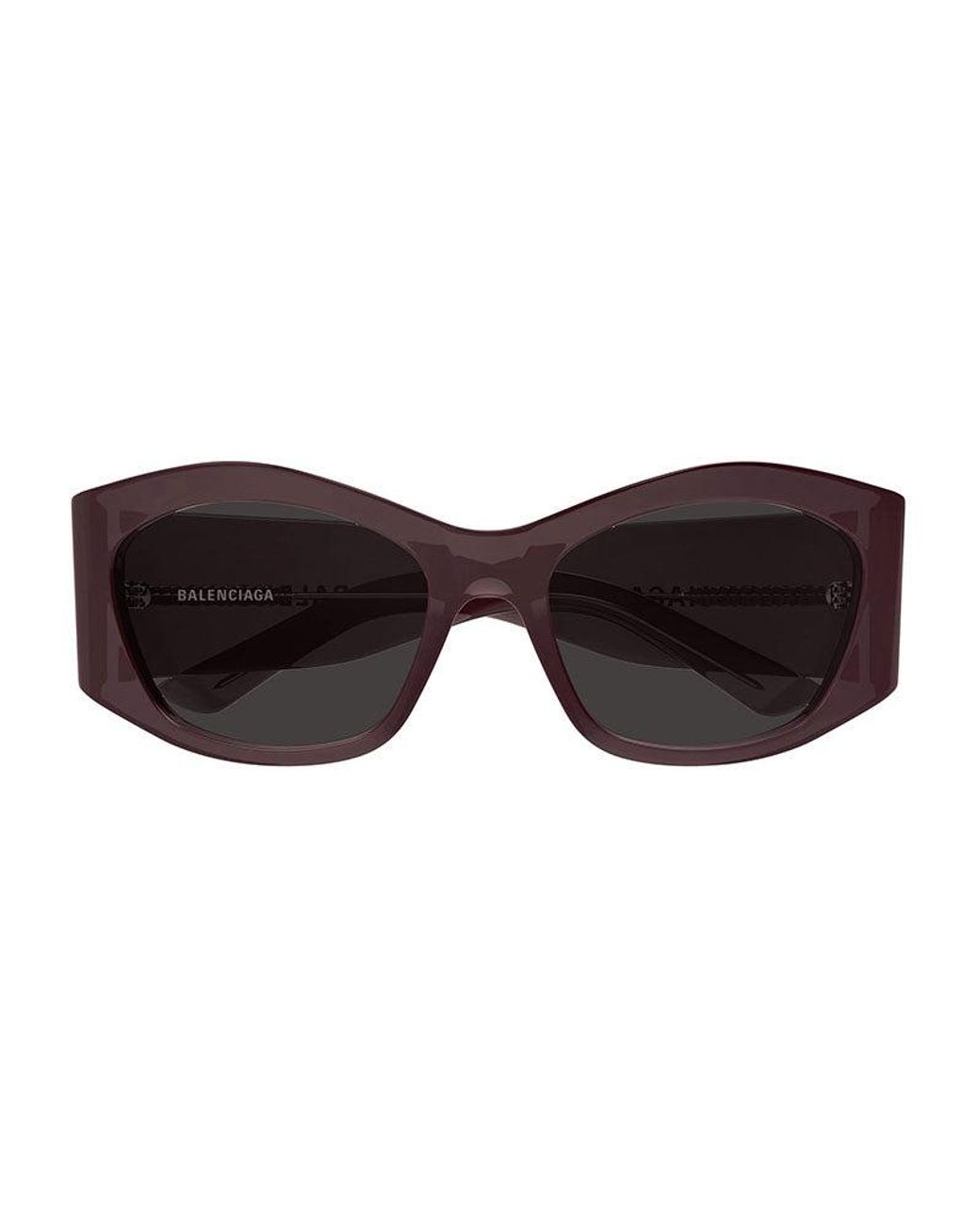 Balenciaga Brown Sunglasses Cat Eye Full Rim, Transparent Dark Muave Frame And Lens Bb0329S004