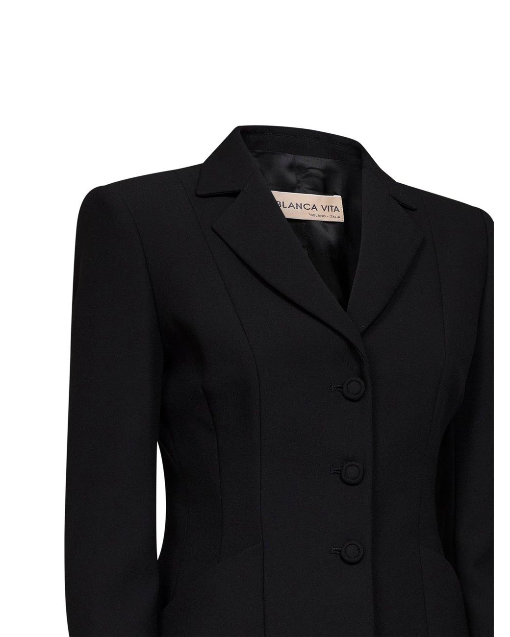 Blanca Vita Black Jacket Gregis Crêpe Polyester