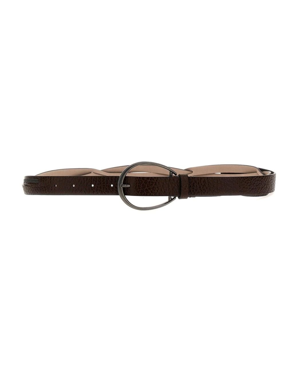 Brunello Cucinelli Brown Dark Leather Belt