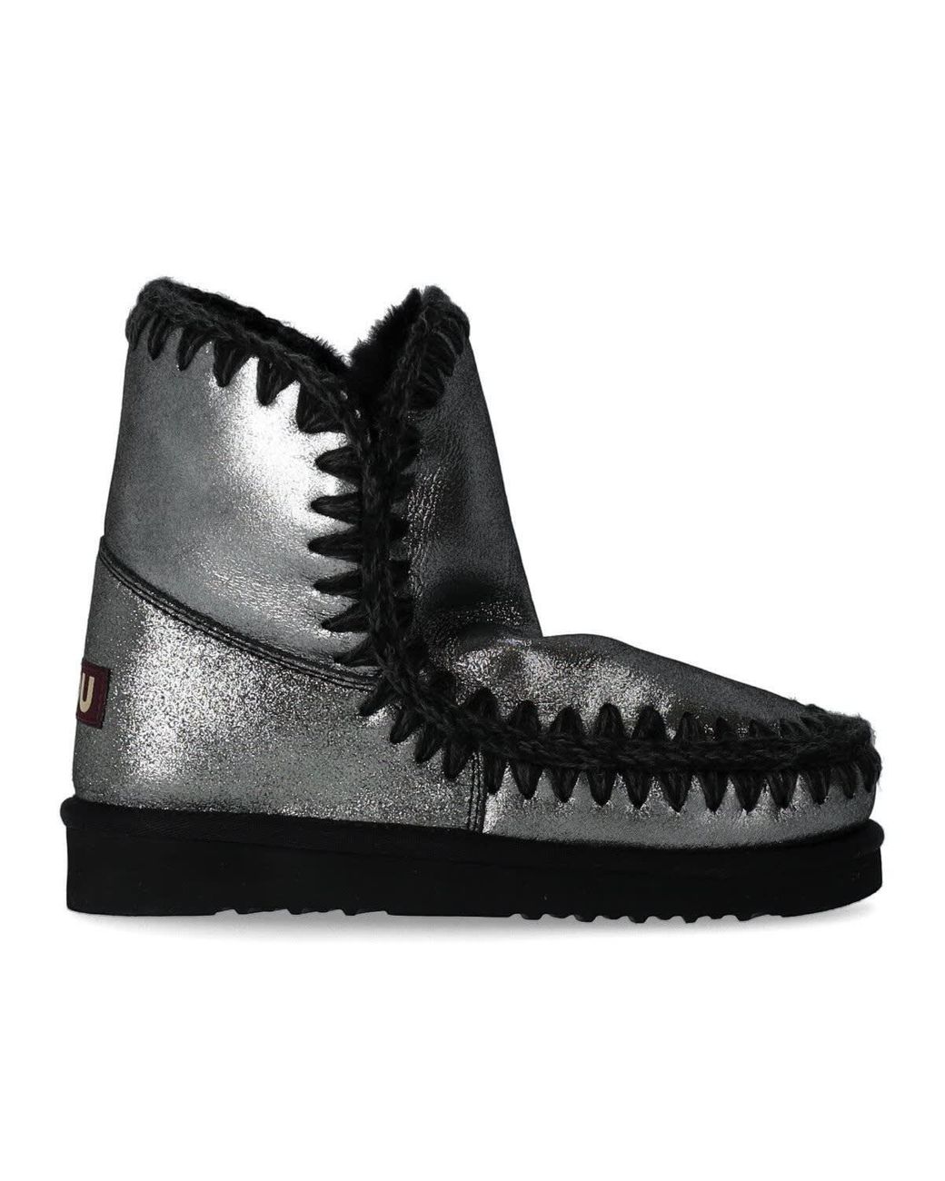 Mou Eskimo 18 Microglitter Black Ankle Boot | Lyst