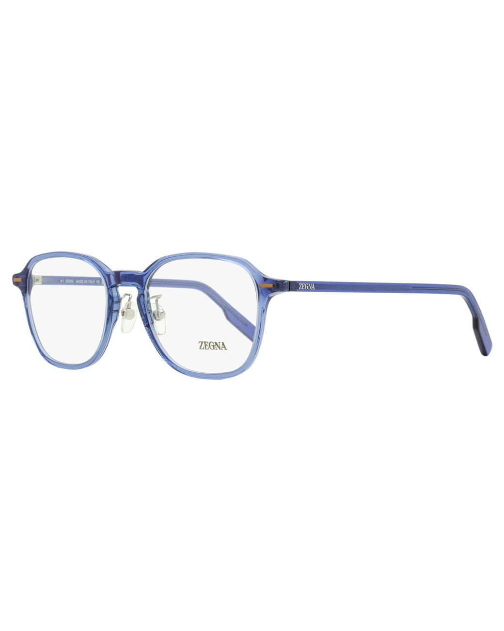Zegna Black Modern Square Eyeglasses Ez5255-H 090 52Mm Plastic (Acetate) for men