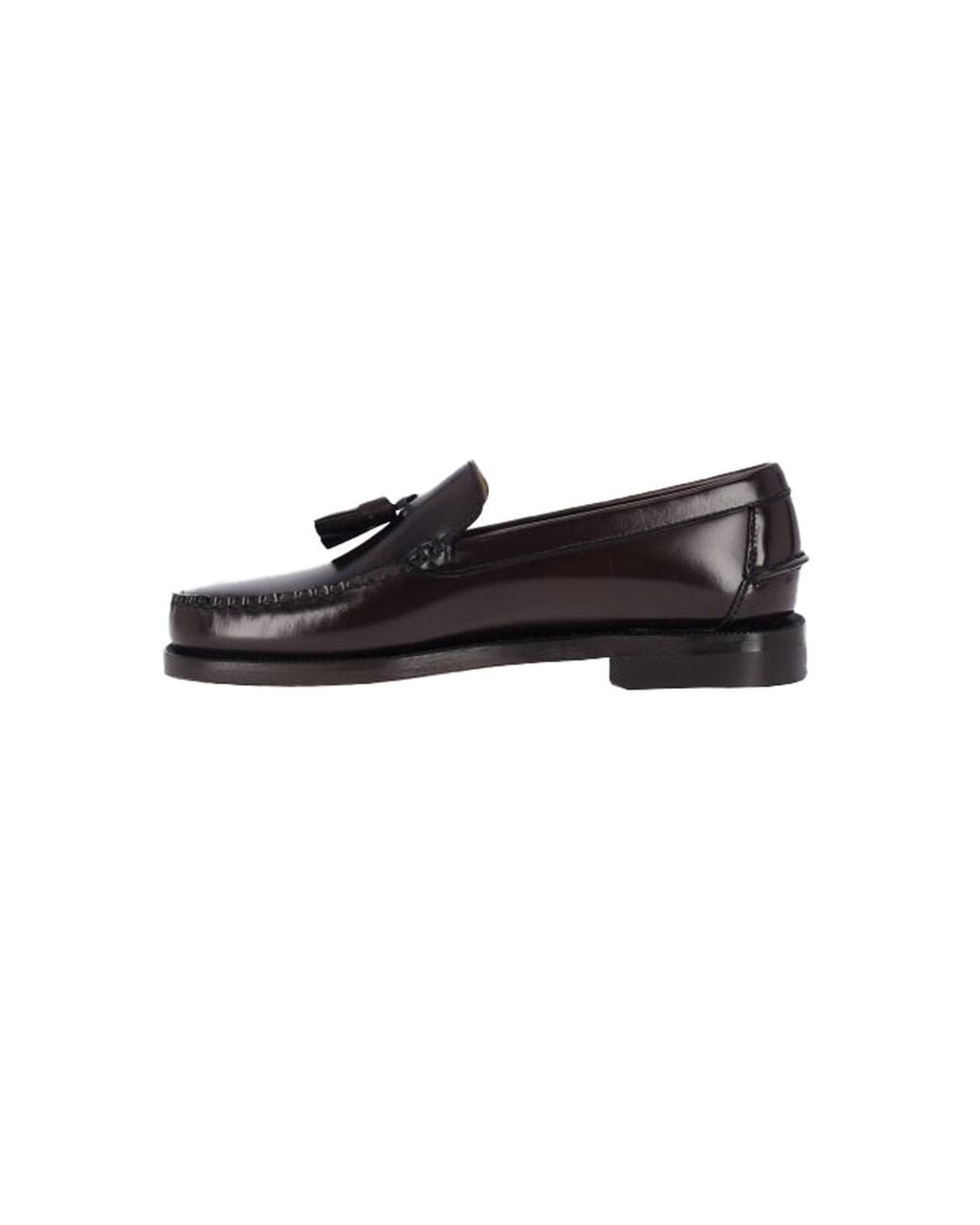 Sebago Black Flat Shoes Leather for men