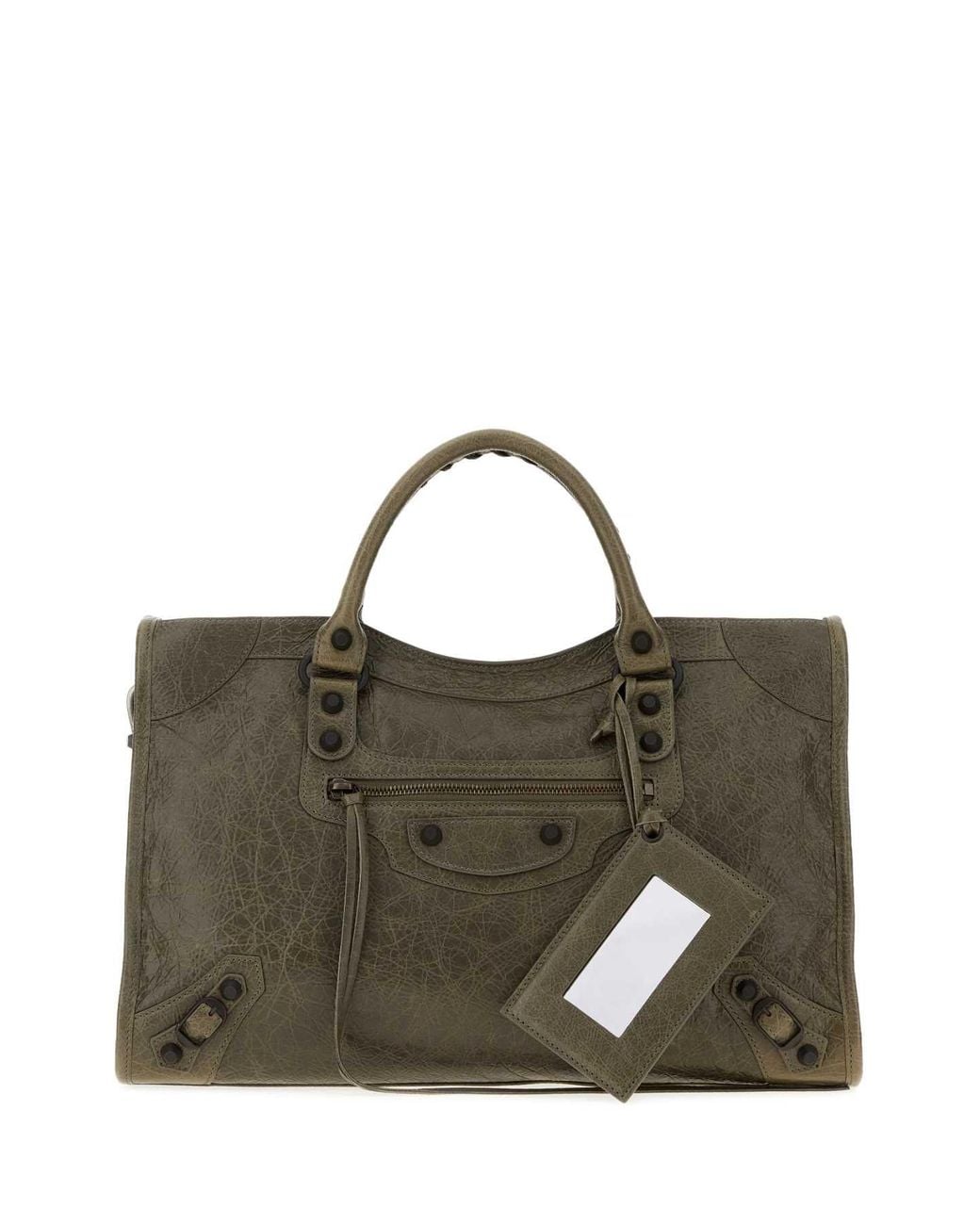 Balenciaga Brown Balenciaga Lambskin Leather Top Handle Bag
