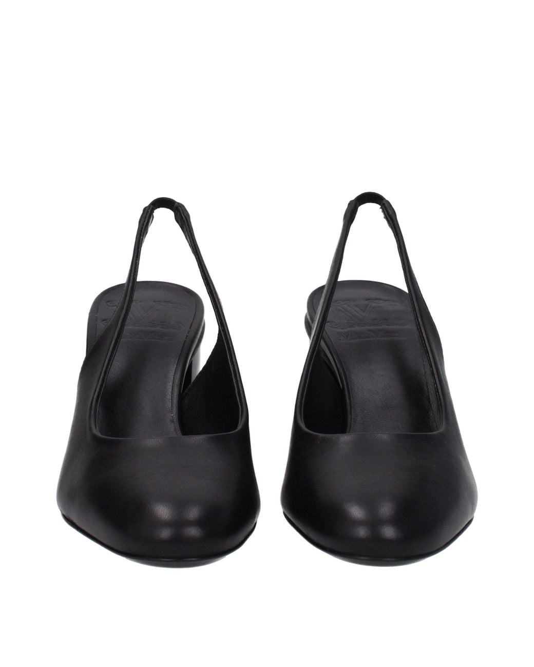 Max Mara Blue Slingback Heels Square Toe Block Heel