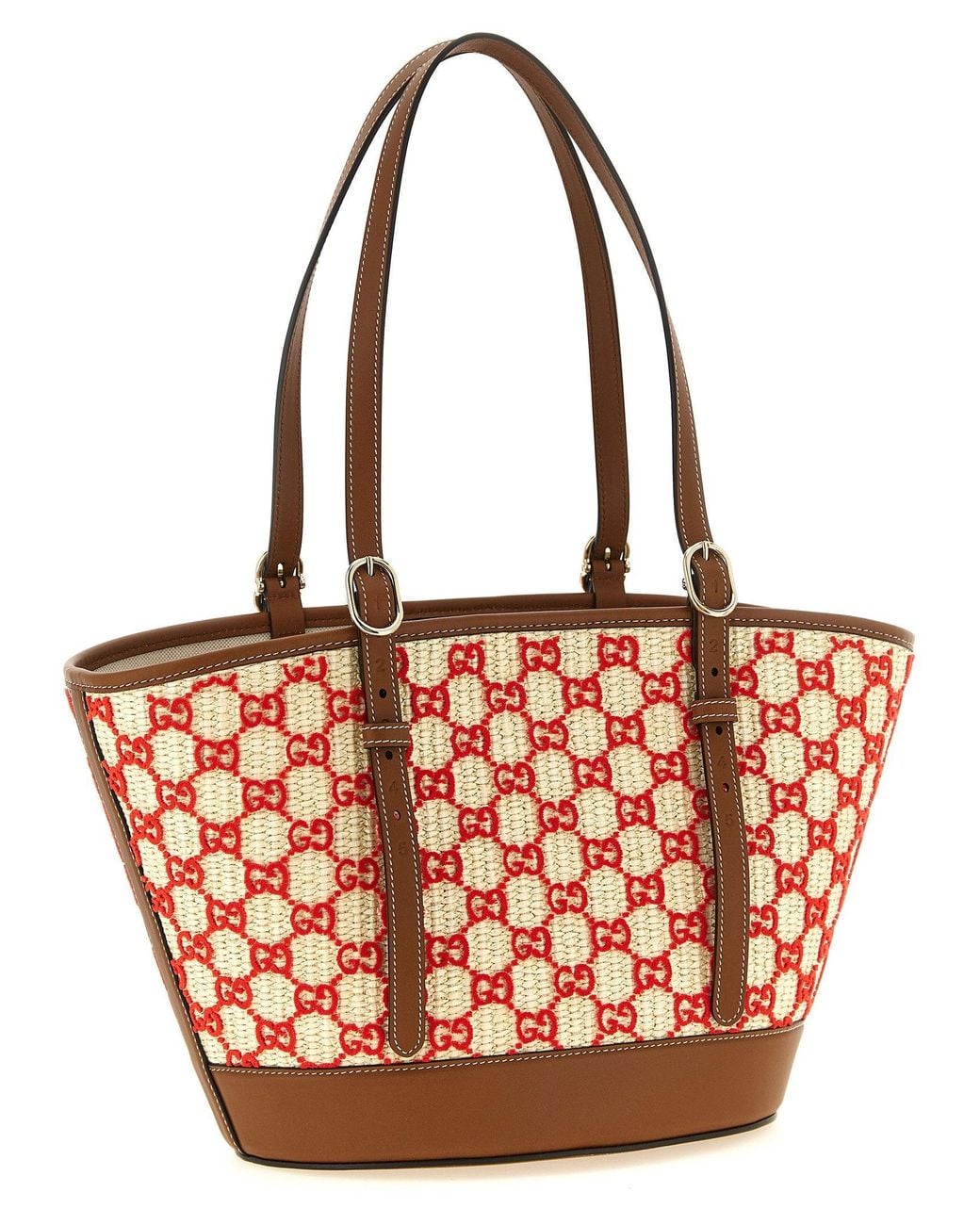 Gucci Red Gg Monogram Canvas Tote Bag