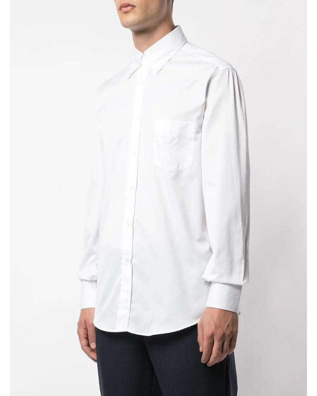 Brunello Cucinelli White Basic Fit Shirt for men