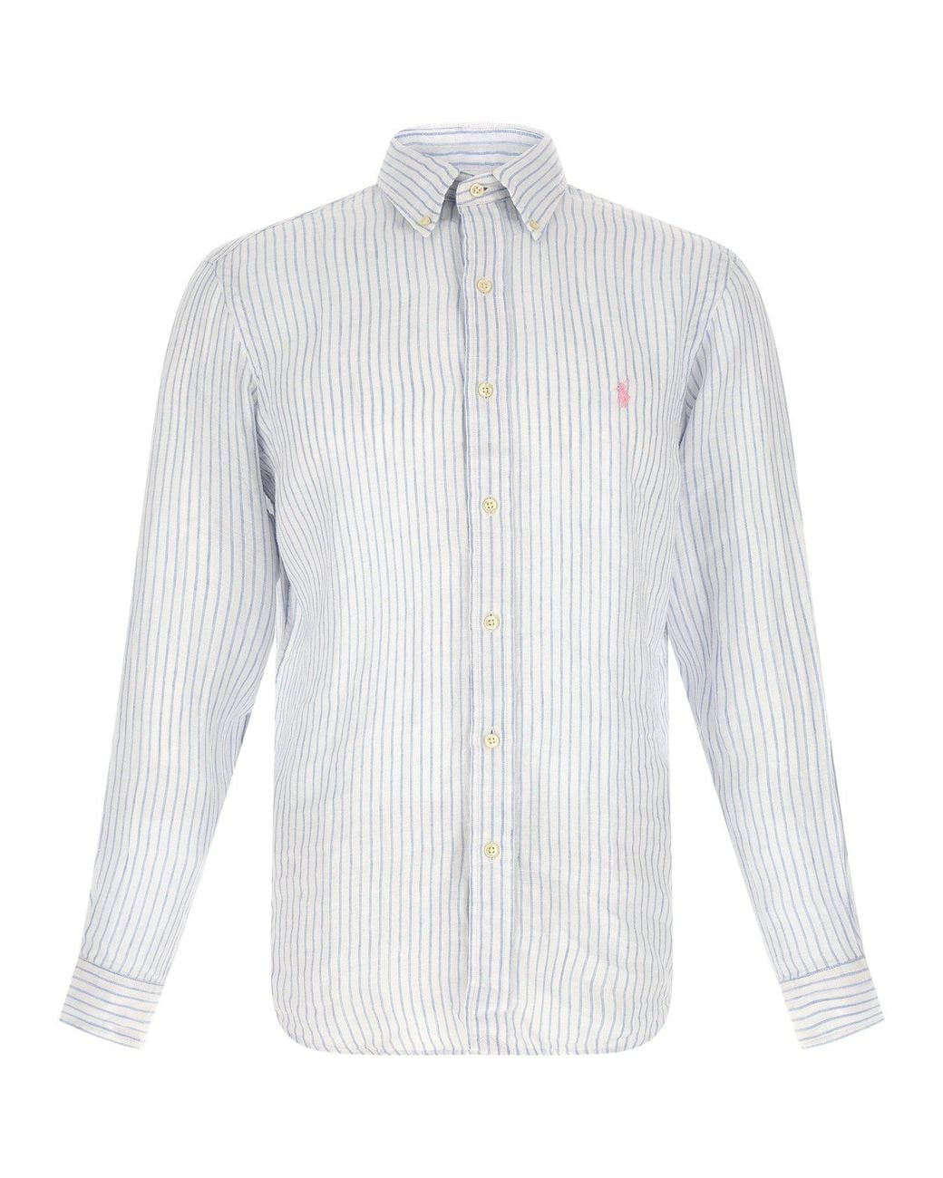 Polo Ralph Lauren White Striped Linen Shirt for men