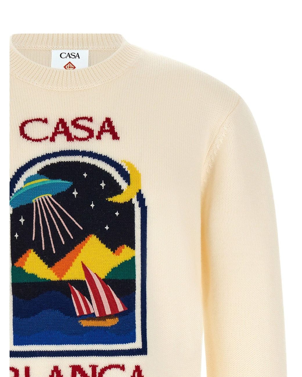 Casablanca Blue Pyramid Abduction Intarsia Sweater for men