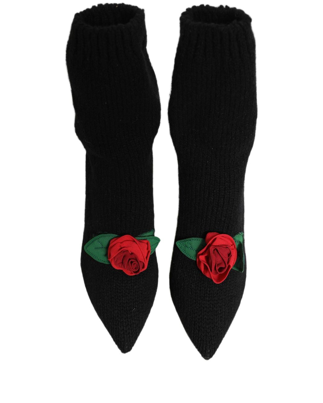 Dolce & Gabbana Red Stiletto Heels Mid Calf Boots Shoes Nylon Virgin Wool Eel
