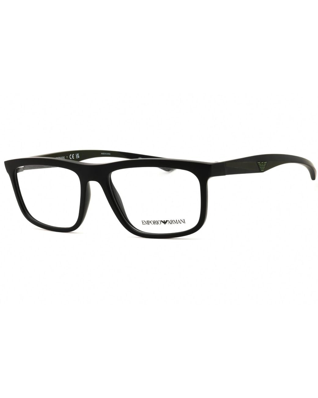 Emporio Armani Black Emporio Armani 0Ea3246 Rectangular Propionate Frame Eyeglasses
