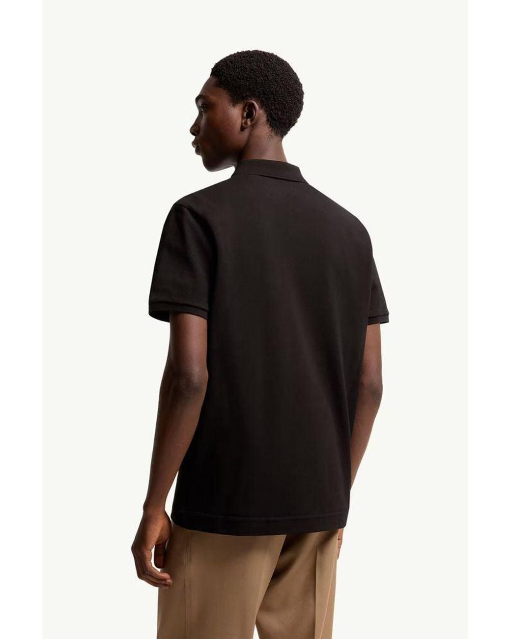 Moncler Black Moncler Logo-Embroidered Polo for men