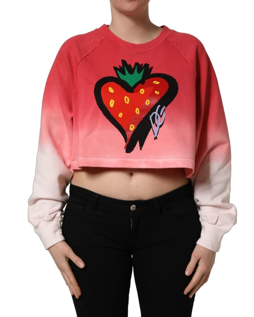 Dolce & Gabbana Red Strawberryprint Sweatshirt Sweater Cotton Accessory