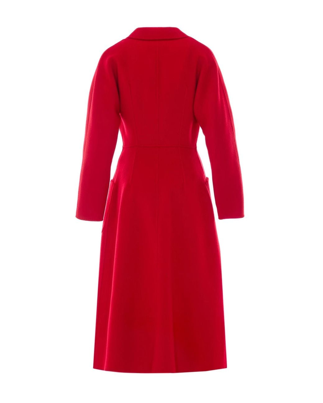 Elisabetta Franchi Red Passion Wool Double-Faced Belted Coat