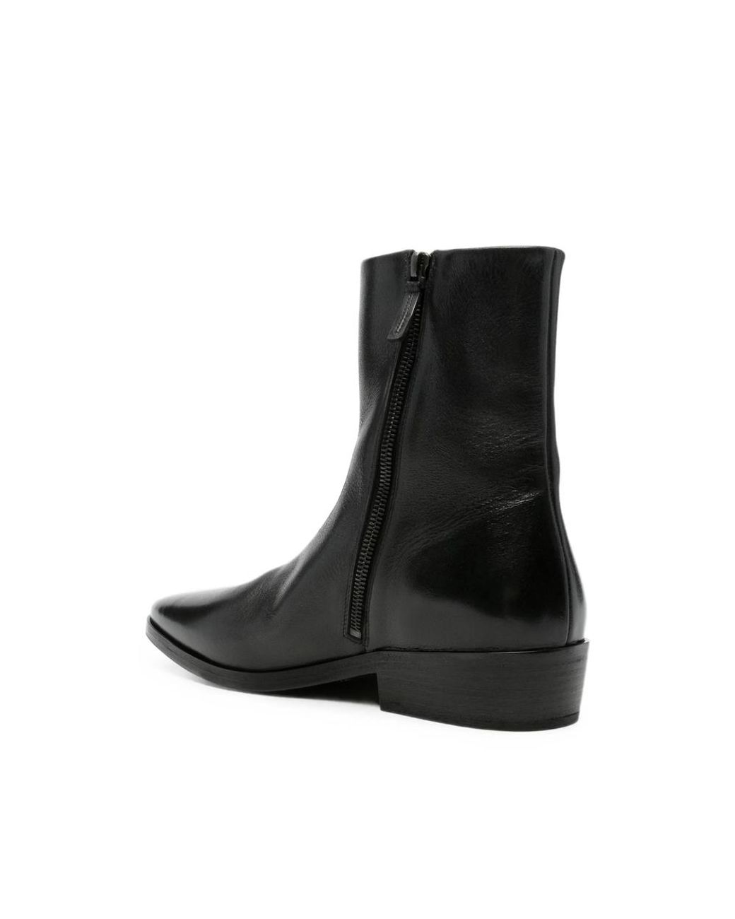 Marsèll Black Side-Zip Leather Ankle Boots for men