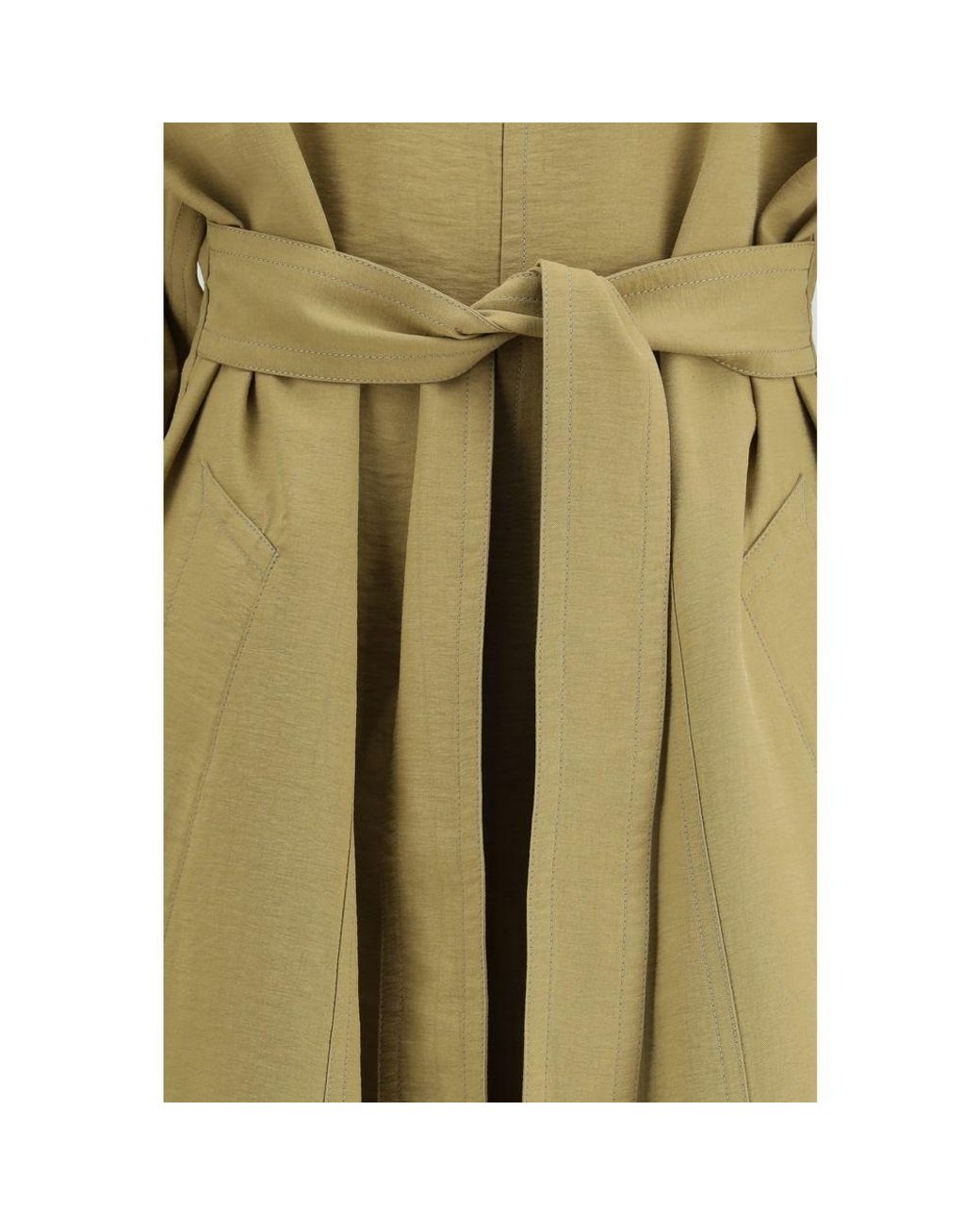 Petar Petrov Green Beige Lyocell Trench Coat