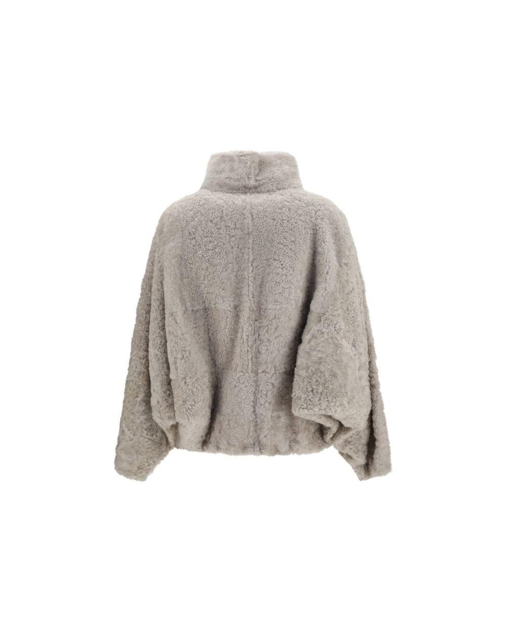 Brunello Cucinelli Gray Faux Fur Full