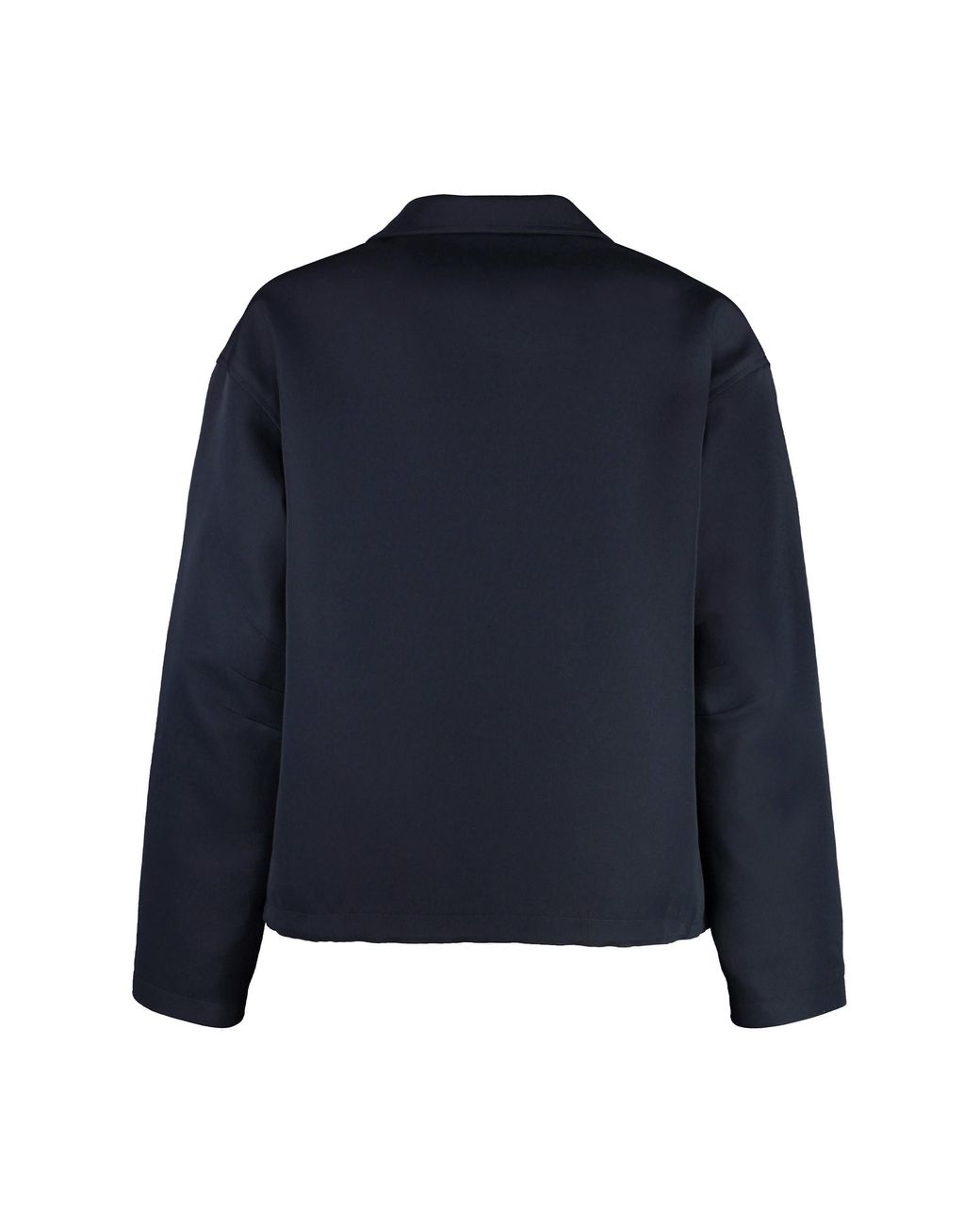 Gucci Blue Wool Blend Jacket With Drawstring Hem Silk Raincoats for men