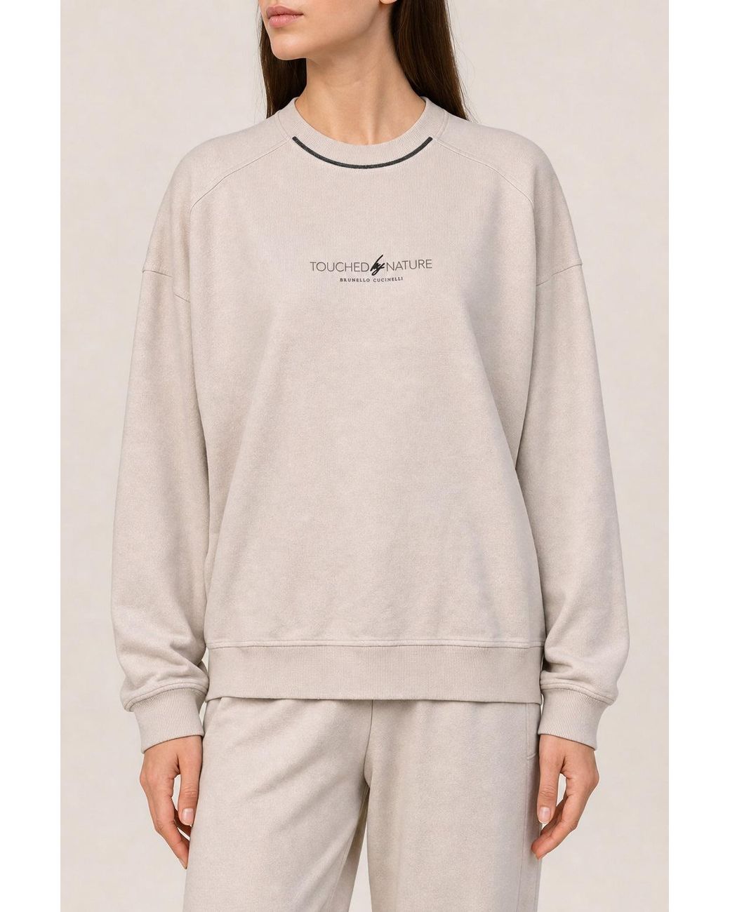 Brunello Cucinelli Natural Light Cotton Sweatshirt