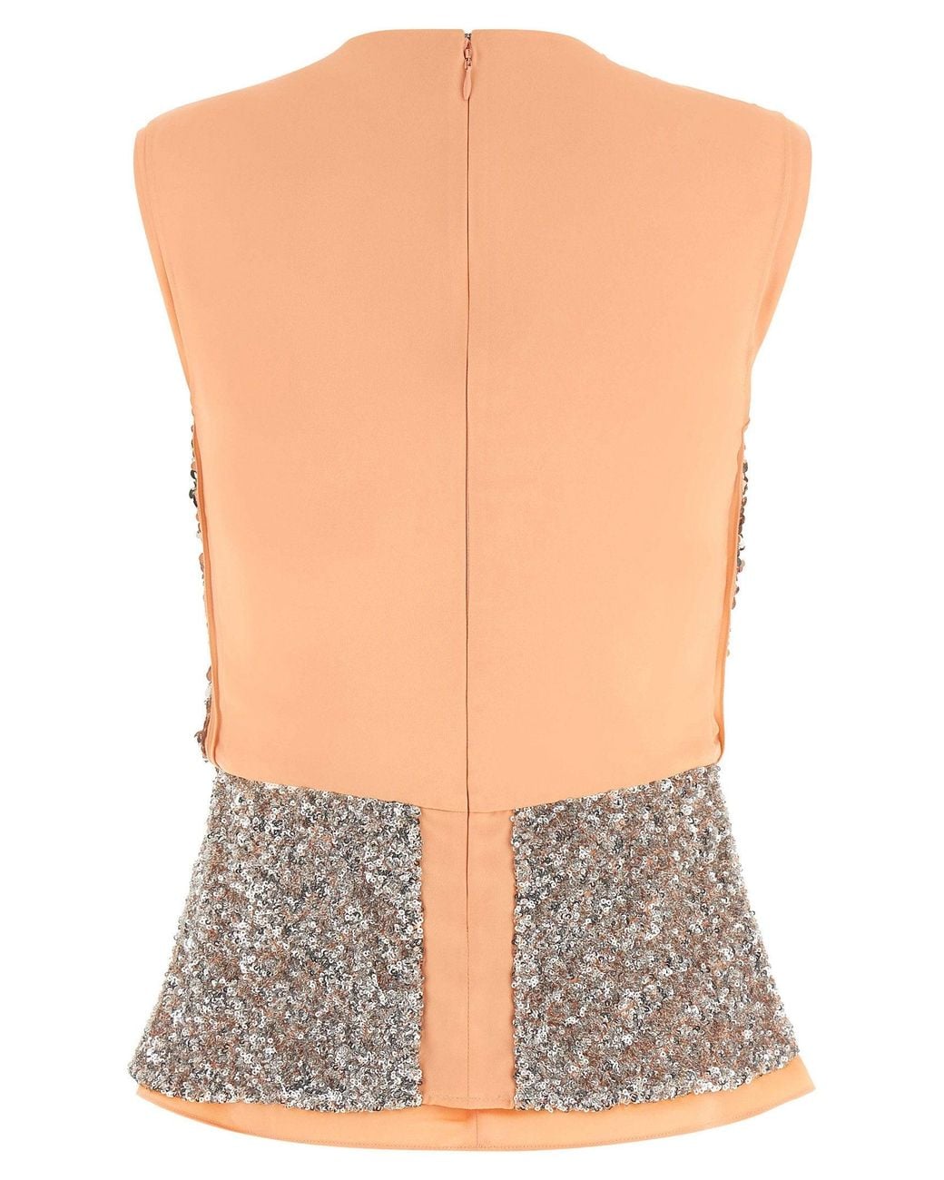 Rabanne Gray Sequin Peplum Tank Top