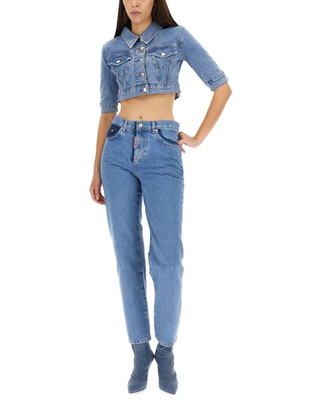 Moschino Blue Moschino Five-Pocket Cotton Jeans