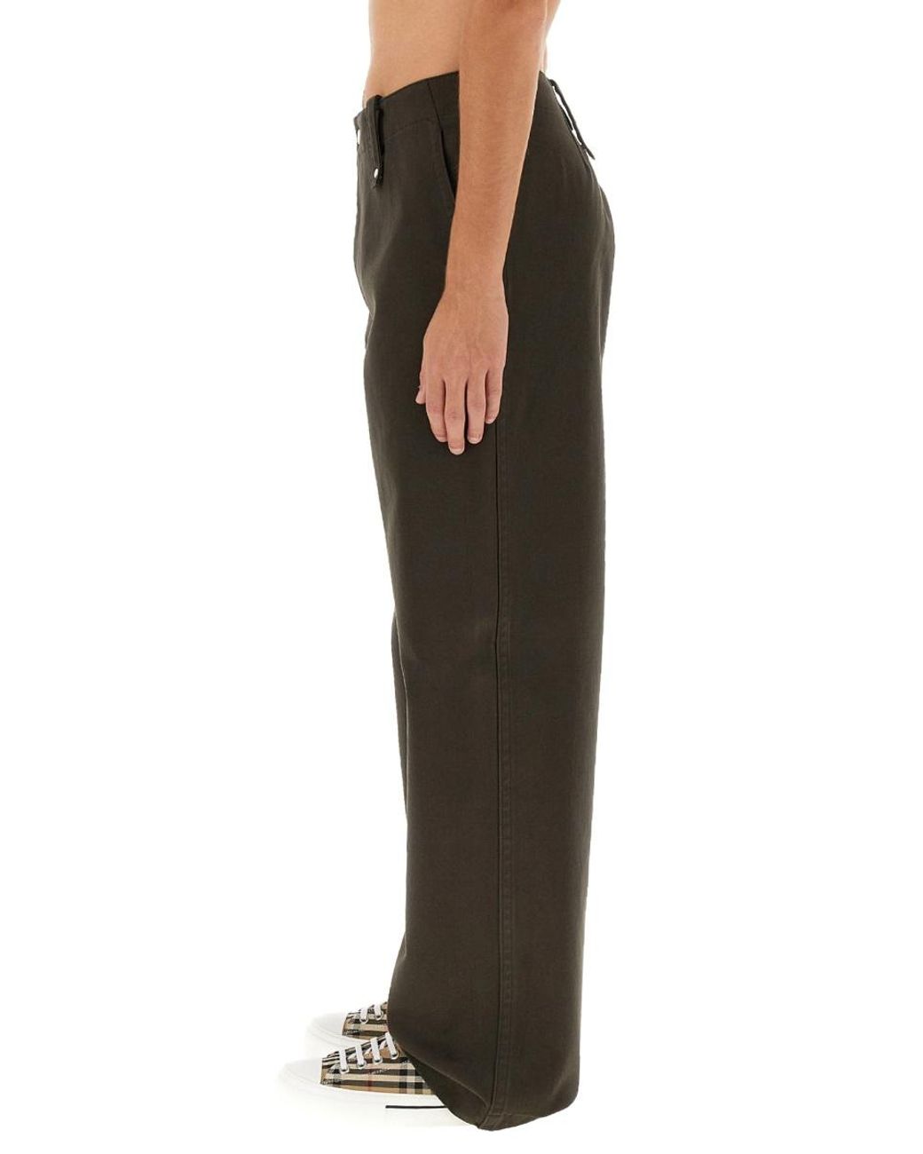 Burberry Brown Cotton Pants Trousers for men