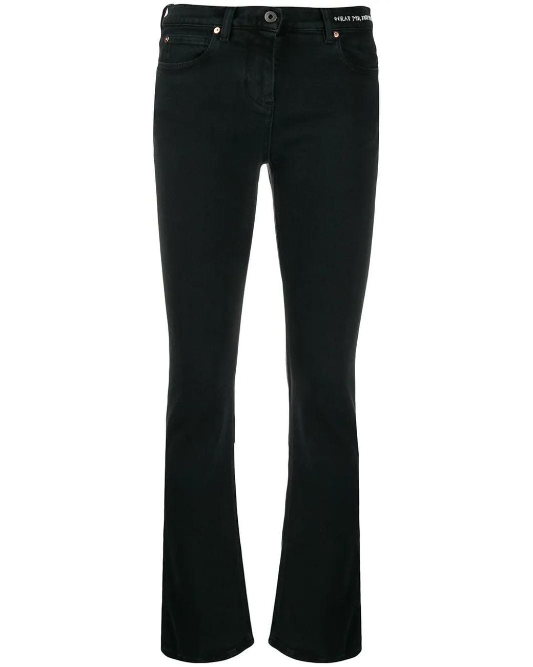 Valentino Black Slim-Fit Poem Detail Jeans Clothing