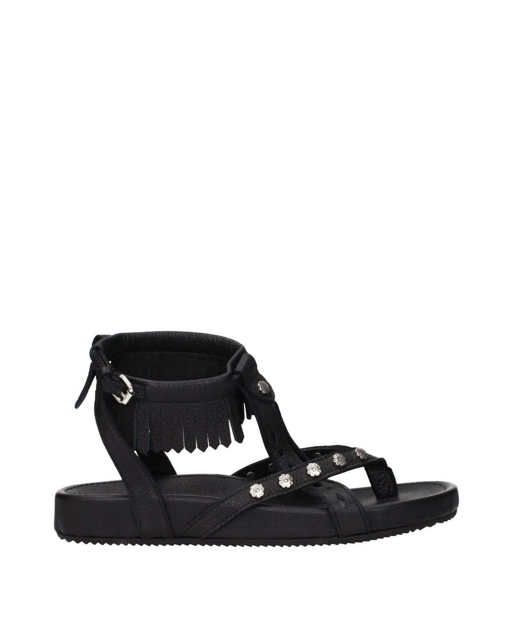 Isabel Marant Black Studded Fringe Sandals