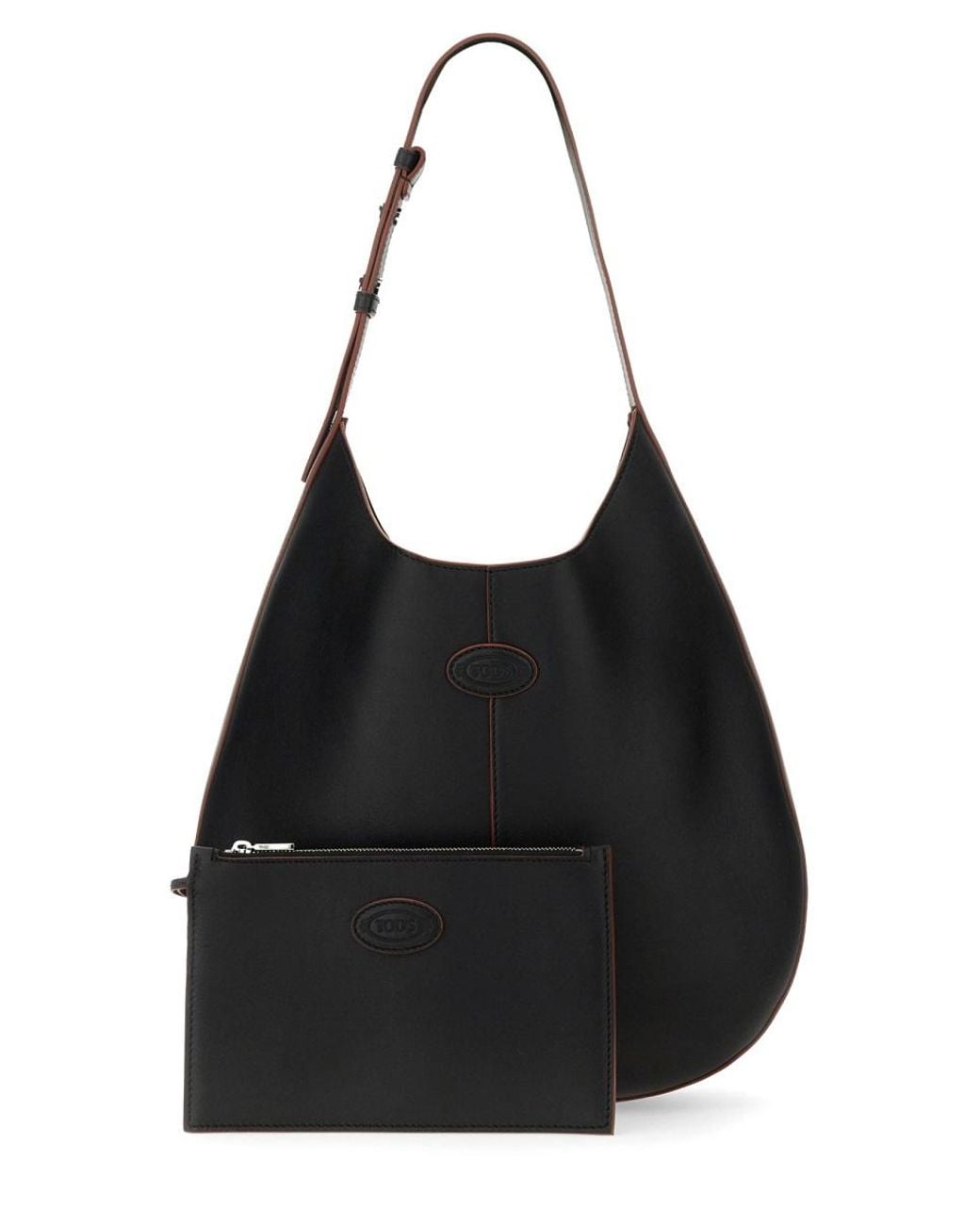 Tod's Black Hobo Bag Calfskin Handbags