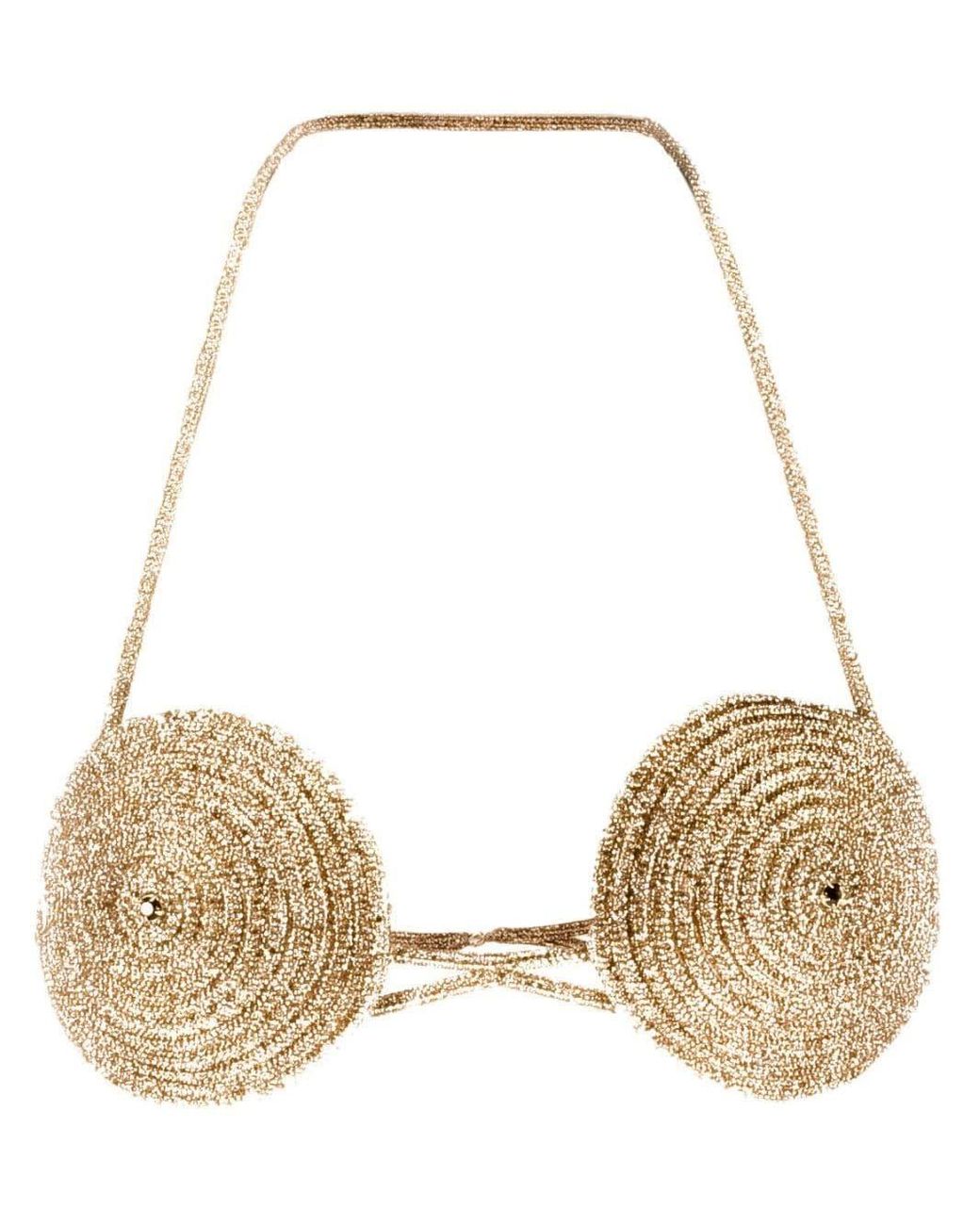 Nue Gold Marie Spiral Bra Top in Metallic | Lyst