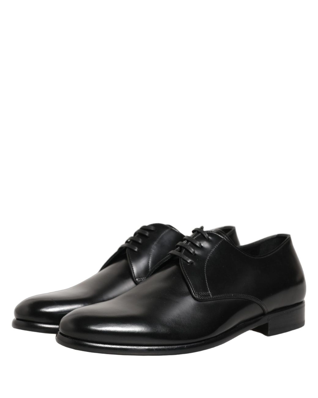 Dolce & Gabbana Black Leather Lace Up Derby Dress Shoes Calf