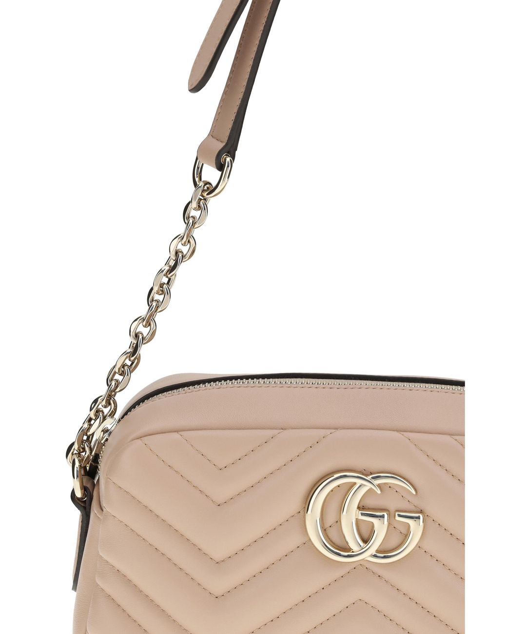 Gucci Natural Shoulder Bag Gg Marmont Cameo Calf Leather X Dafne Handbags