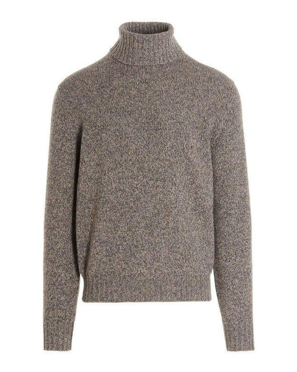 Brunello Cucinelli Gray Cashmere Sweater for men