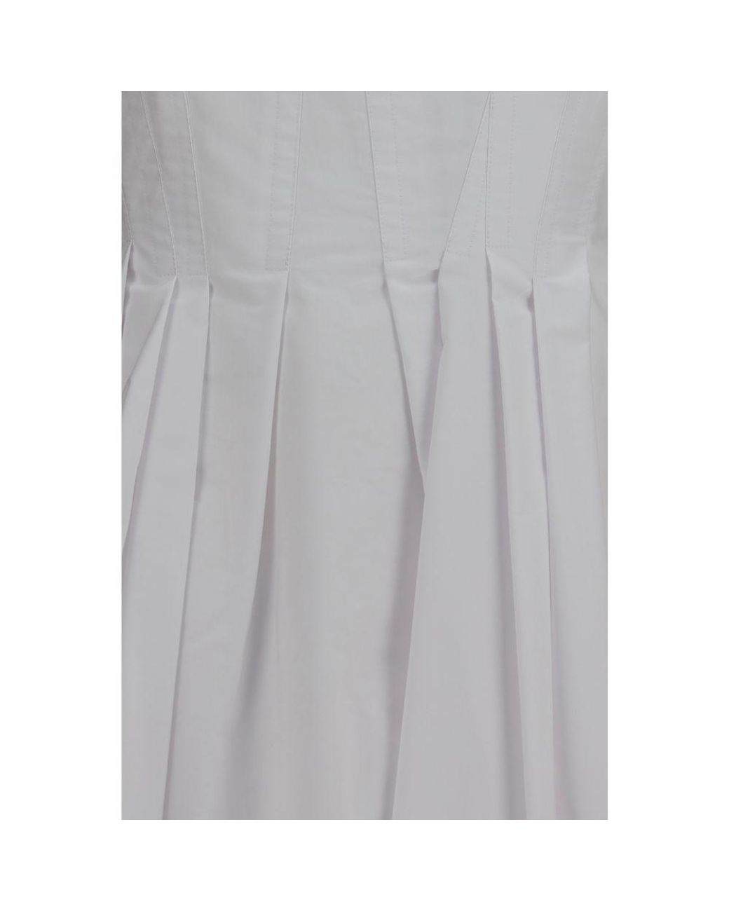 Max Mara Gray White Cotton Casual Dress