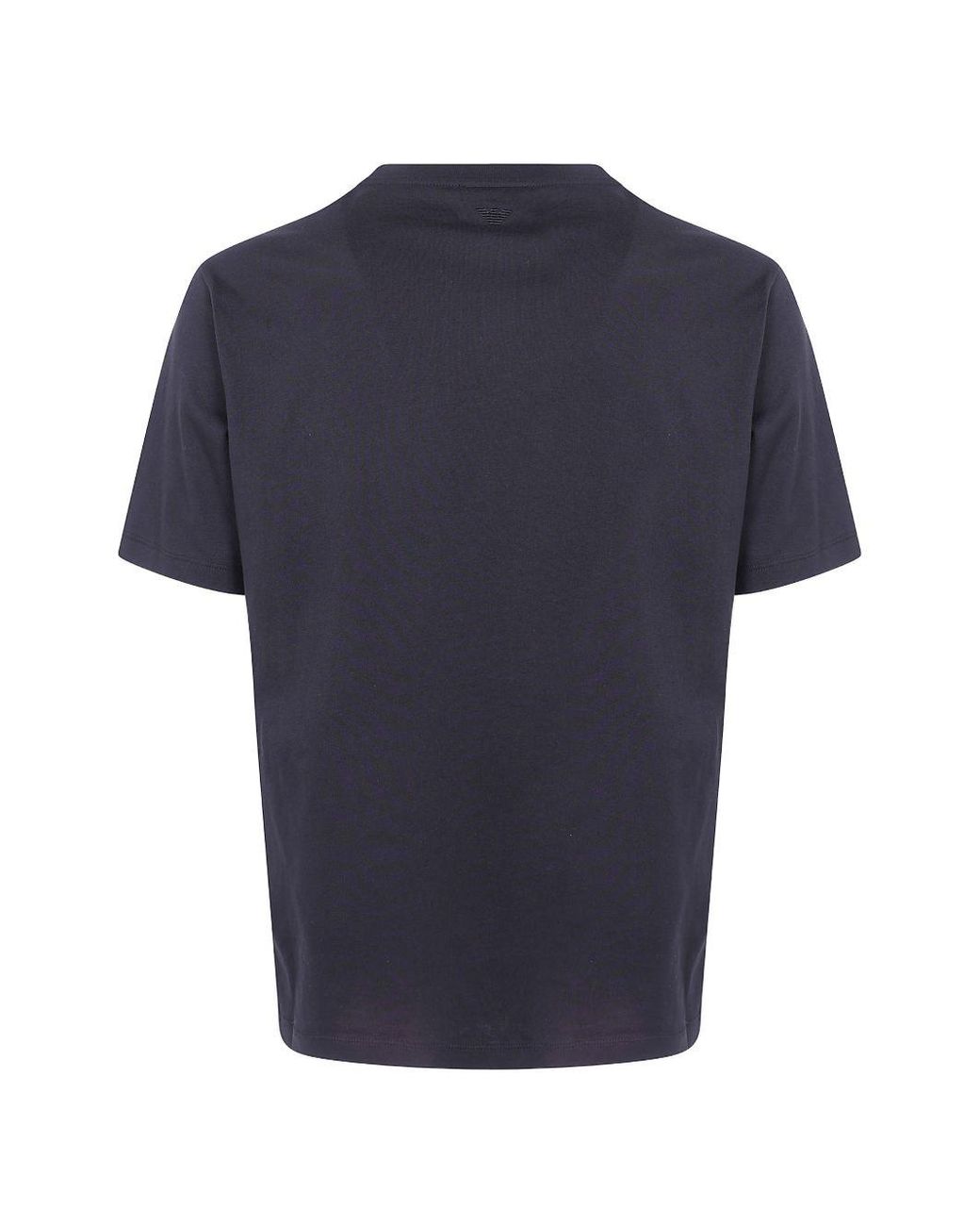 Emporio Armani Blue Graphic-Print Cotton T-Shirt for men