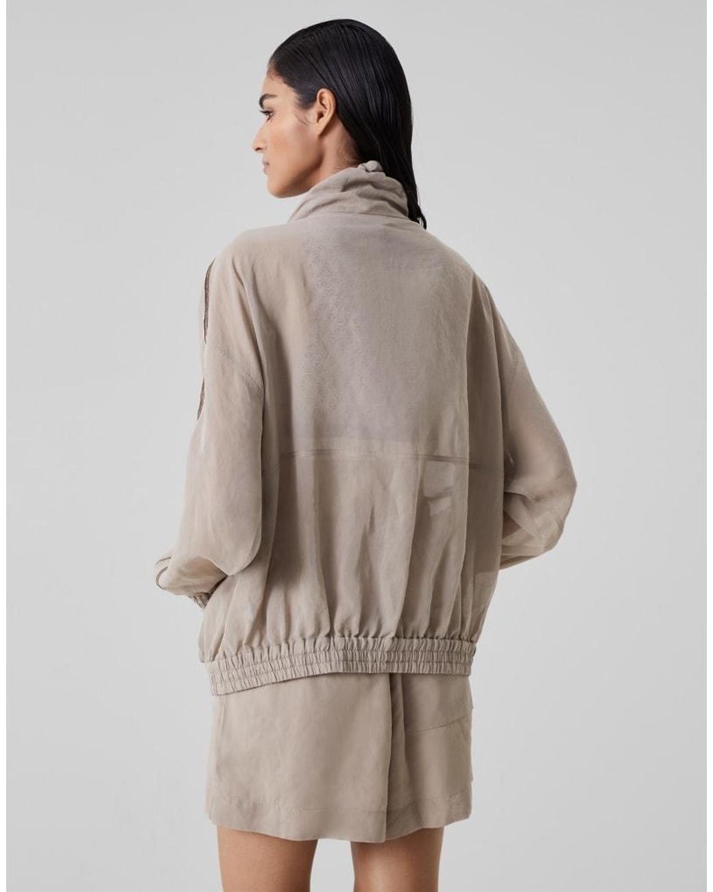 Brunello Cucinelli Brown Coffee Cotton Zip Front Jacket Clothing