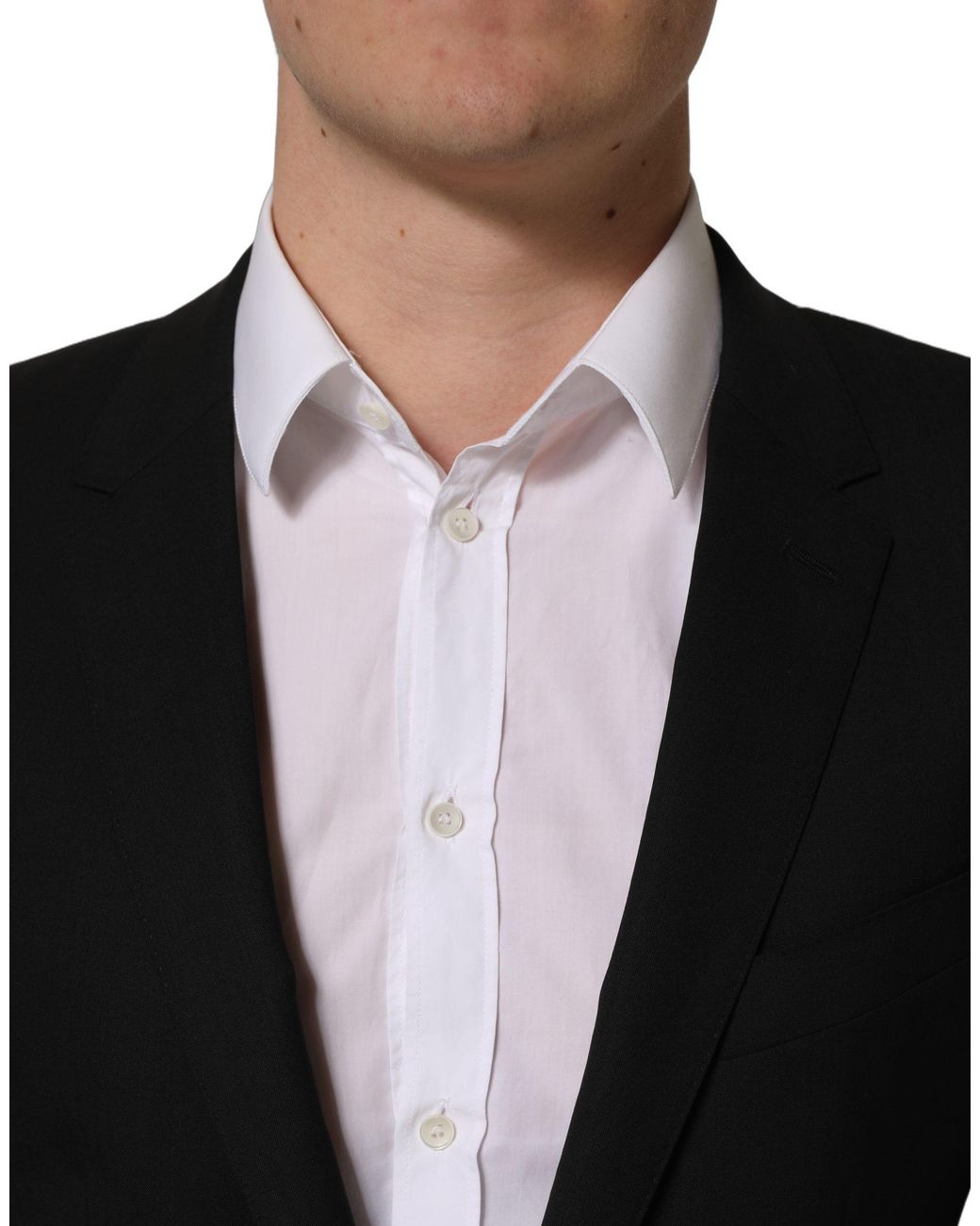 Dolce & Gabbana Black Wool Single Breasted Blazer Jacket Virgin Elastane Clothing for men
