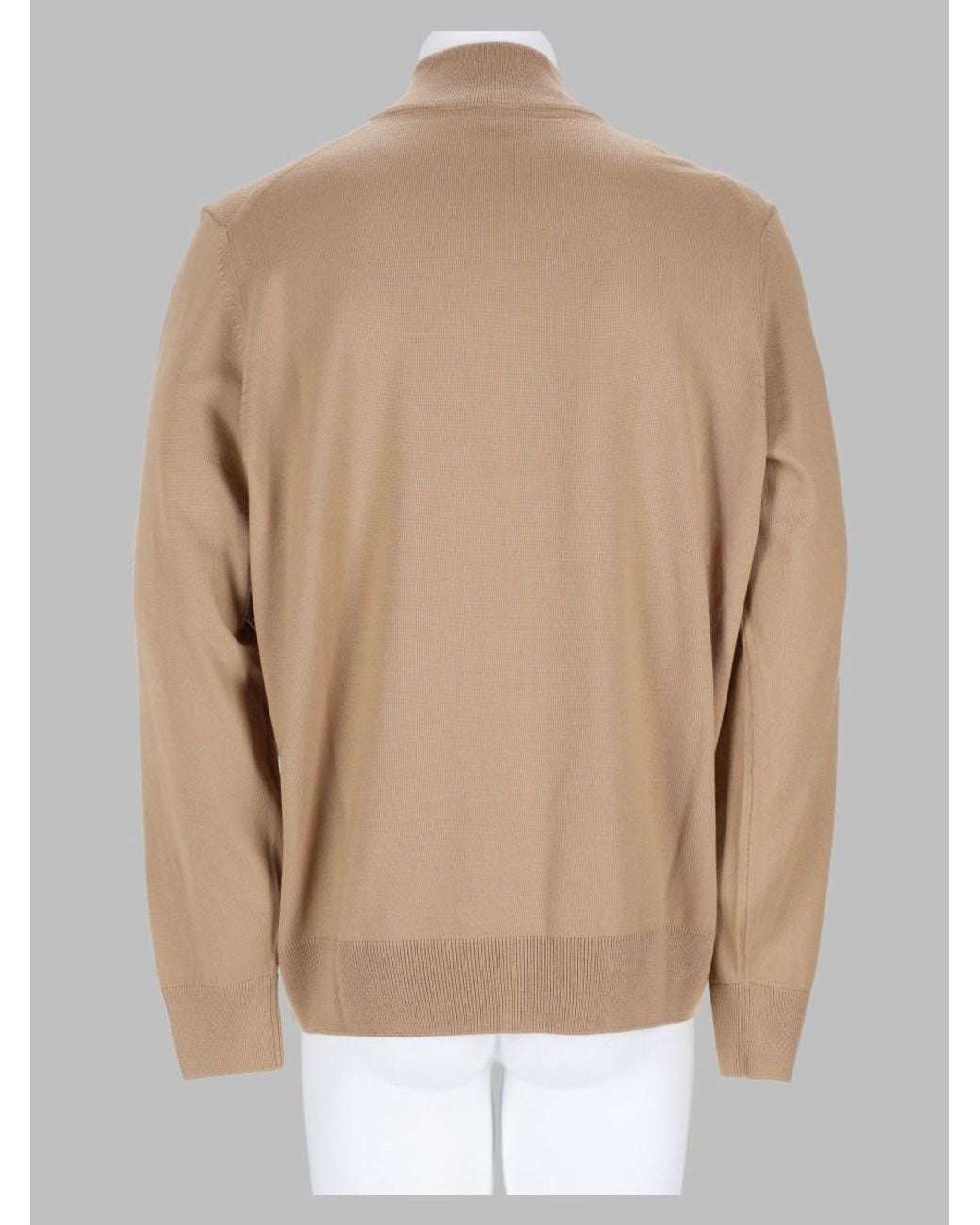 Boss Natural H-Balonso Zip Cardigan Virgin Wool Sweater for men