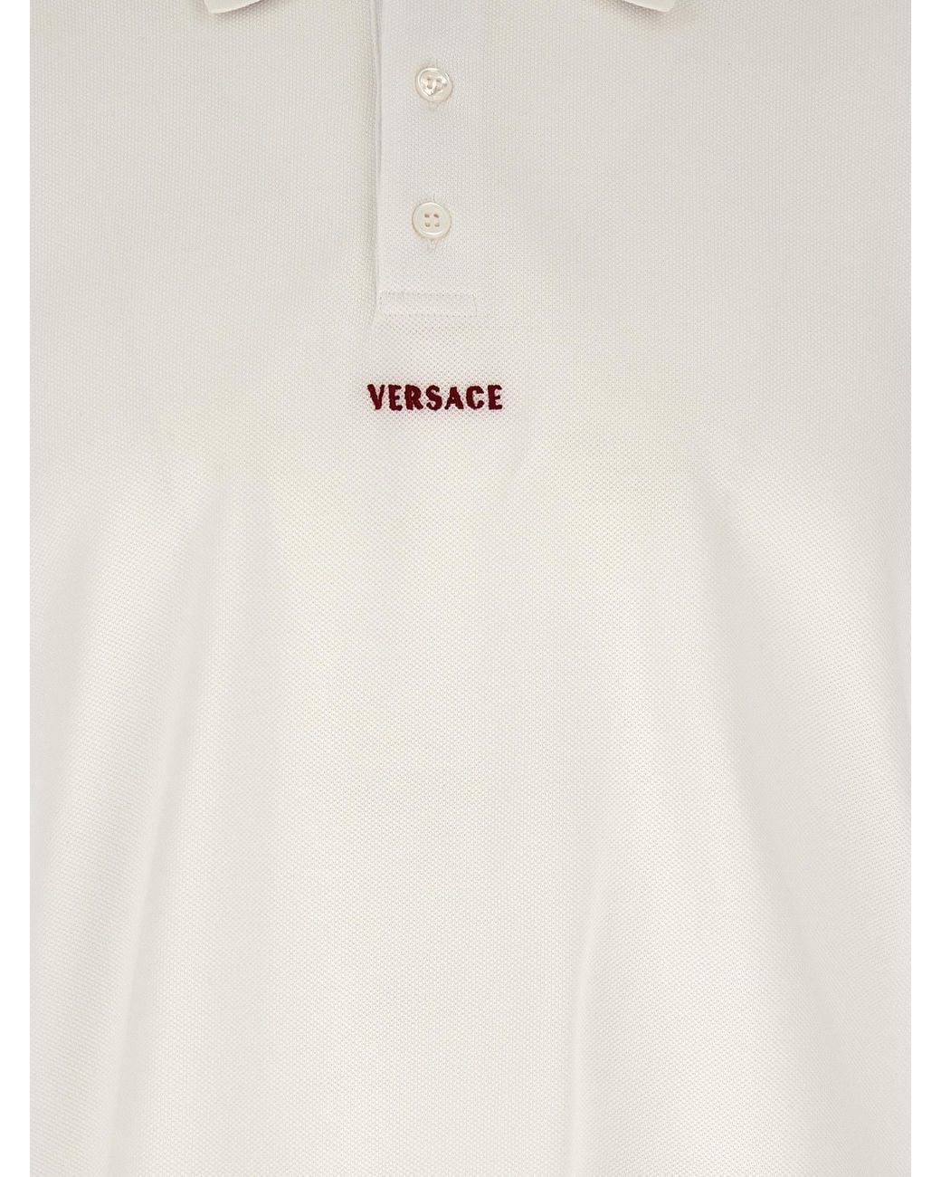 Versace White Cotton Polo Shirt for men